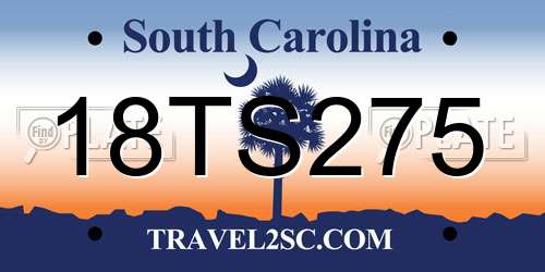 18TS275 South Carolina License Plate