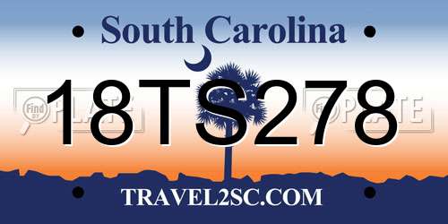 18TS278 South Carolina License Plate