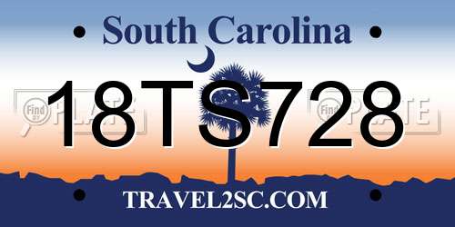 18TS728 South Carolina License Plate