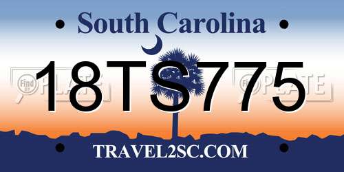 18TS775 South Carolina License Plate