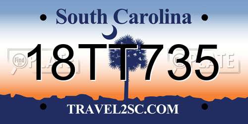 18TT735 South Carolina License Plate