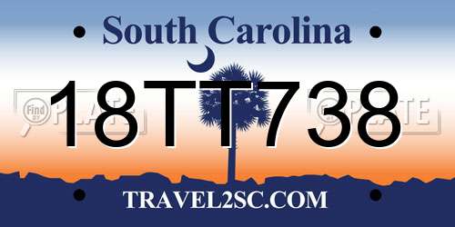 18TT738 South Carolina License Plate