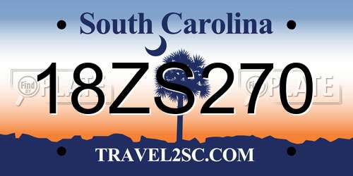 18ZS270 South Carolina License Plate