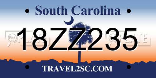 18ZZ235 South Carolina License Plate
