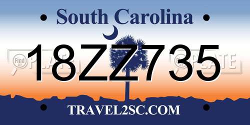 18ZZ735 South Carolina License Plate