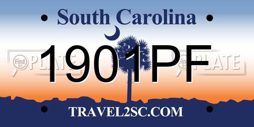 1901PF South Carolina License Plate