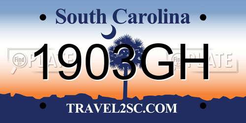 1903GH South Carolina License Plate