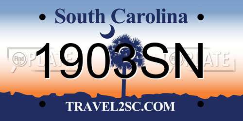 1903SN South Carolina License Plate