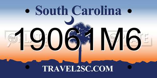 19061M6 South Carolina License Plate