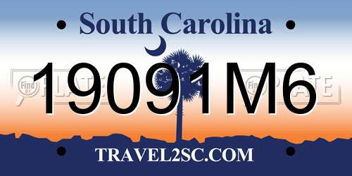 19091M6 South Carolina License Plate