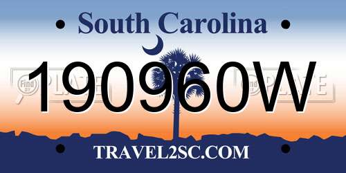 190960W South Carolina License Plate
