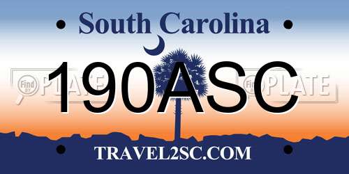 190ASC South Carolina License Plate