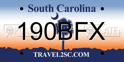 190BFX South Carolina License Plate