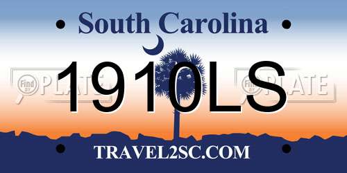 1910LS South Carolina License Plate