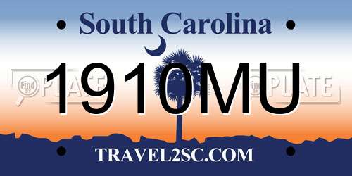 1910MU South Carolina License Plate
