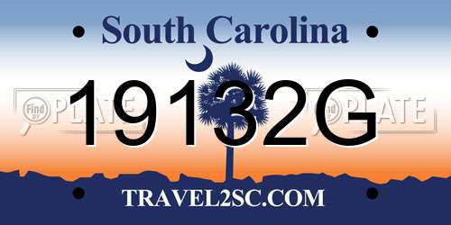 19132G South Carolina License Plate