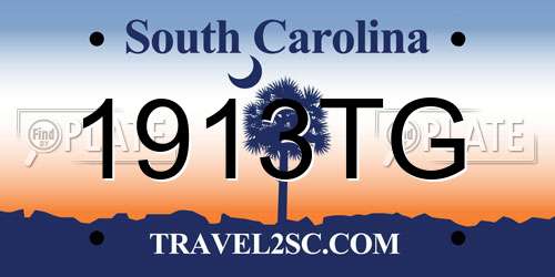 1913TG South Carolina License Plate