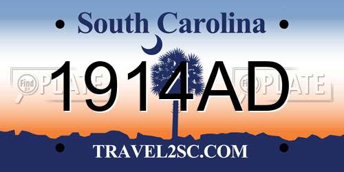 1914AD South Carolina License Plate
