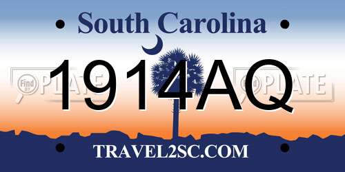 1914AQ South Carolina License Plate