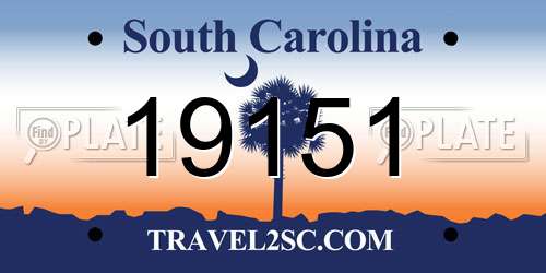 19151 South Carolina License Plate