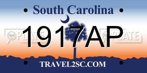 1917AP South Carolina License Plate