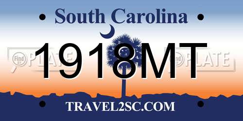 1918MT South Carolina License Plate
