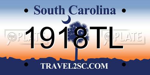 1918TL South Carolina License Plate