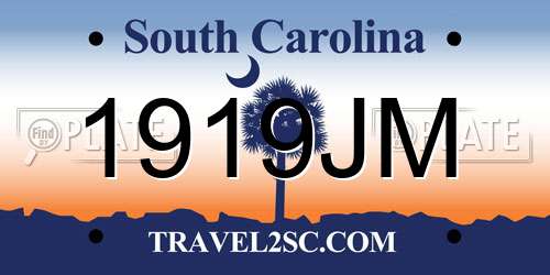 1919JM South Carolina License Plate