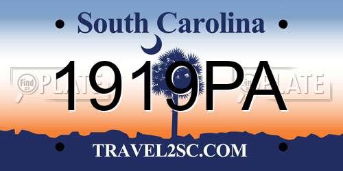 1919PA South Carolina License Plate
