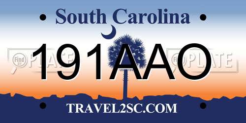 191AAO South Carolina License Plate