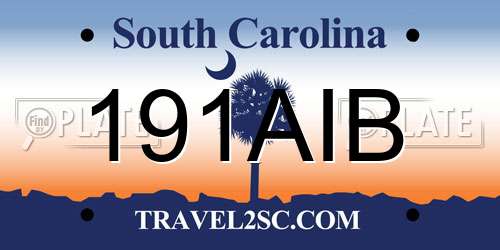 191AIB South Carolina License Plate