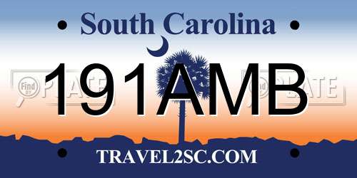 191AMB South Carolina License Plate
