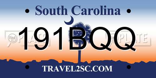 191BQQ South Carolina License Plate