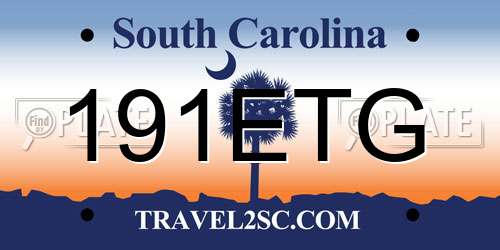 191ETG South Carolina License Plate