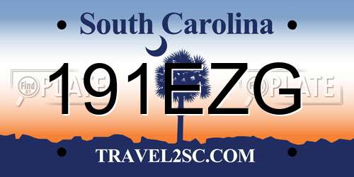191EZG South Carolina License Plate