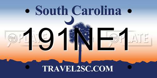 191NE1 South Carolina License Plate