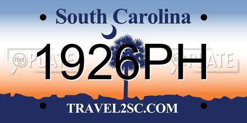 1926PH South Carolina License Plate