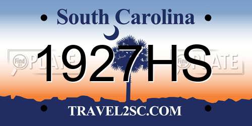 1927HS South Carolina License Plate