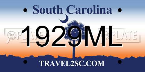 1929ML South Carolina License Plate