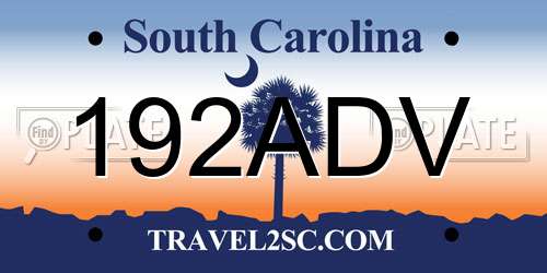192ADV South Carolina License Plate
