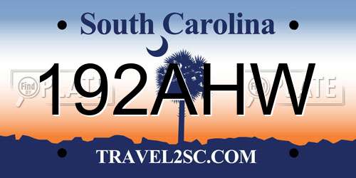 192AHW South Carolina License Plate