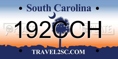 192CCH South Carolina License Plate