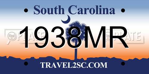 1938MR South Carolina License Plate