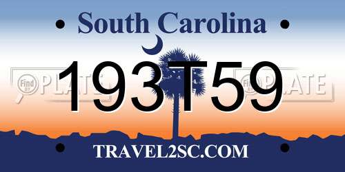 193T59 South Carolina License Plate