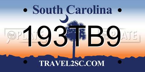 193TB9 South Carolina License Plate