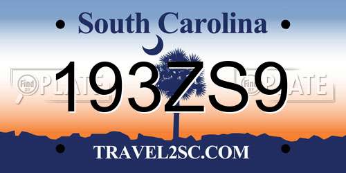 193ZS9 South Carolina License Plate