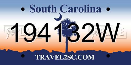 194132W South Carolina License Plate