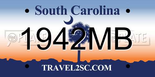 1942MB South Carolina License Plate