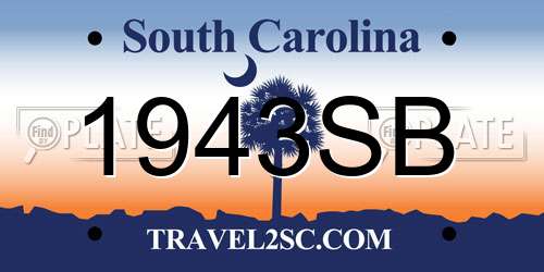 1943SB South Carolina License Plate