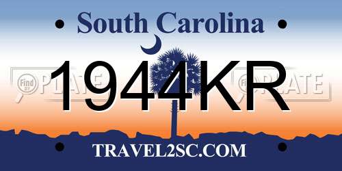 1944KR South Carolina License Plate